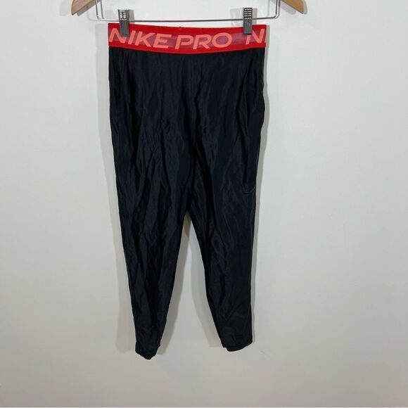 Nike Pro High Rise 7/8 Leggings Women's Black Red DA0570-010 Gym | Size S - Picture 4 of 13